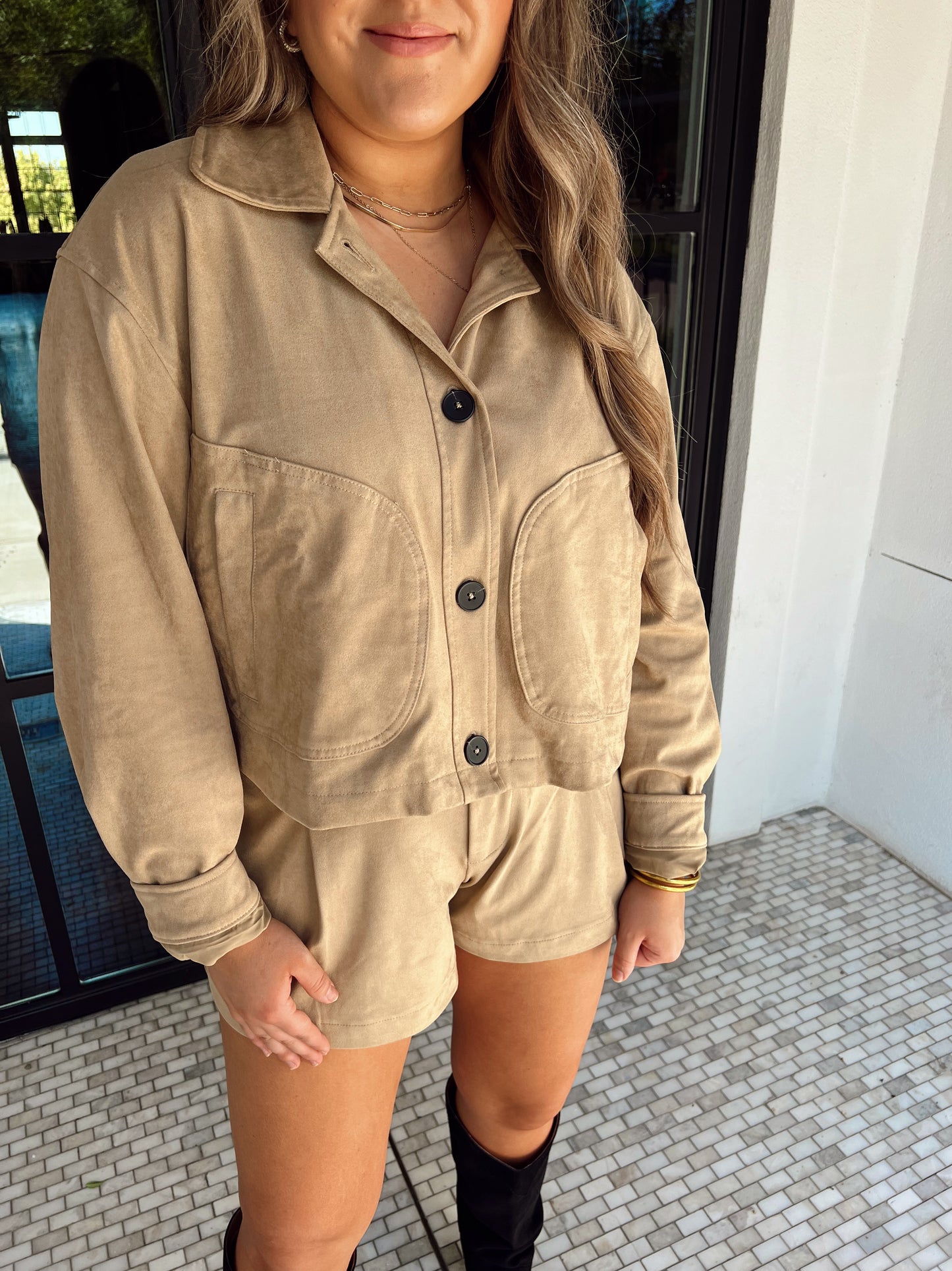 Light Camel Suede Jacket