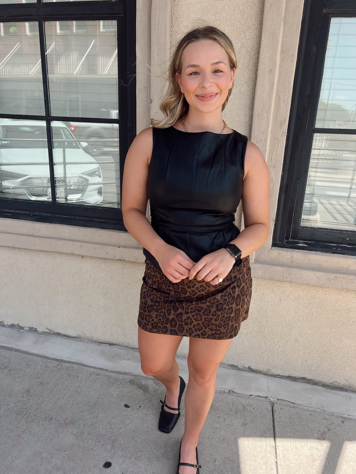 Leopard mini skirt