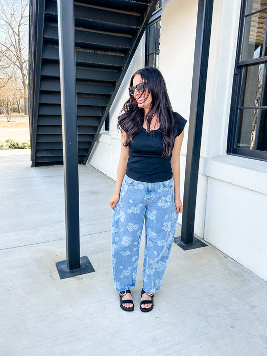Daisy Denim Barrel Jeans