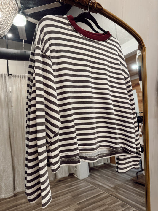 Hannah Colorblock stripe Charcoal
