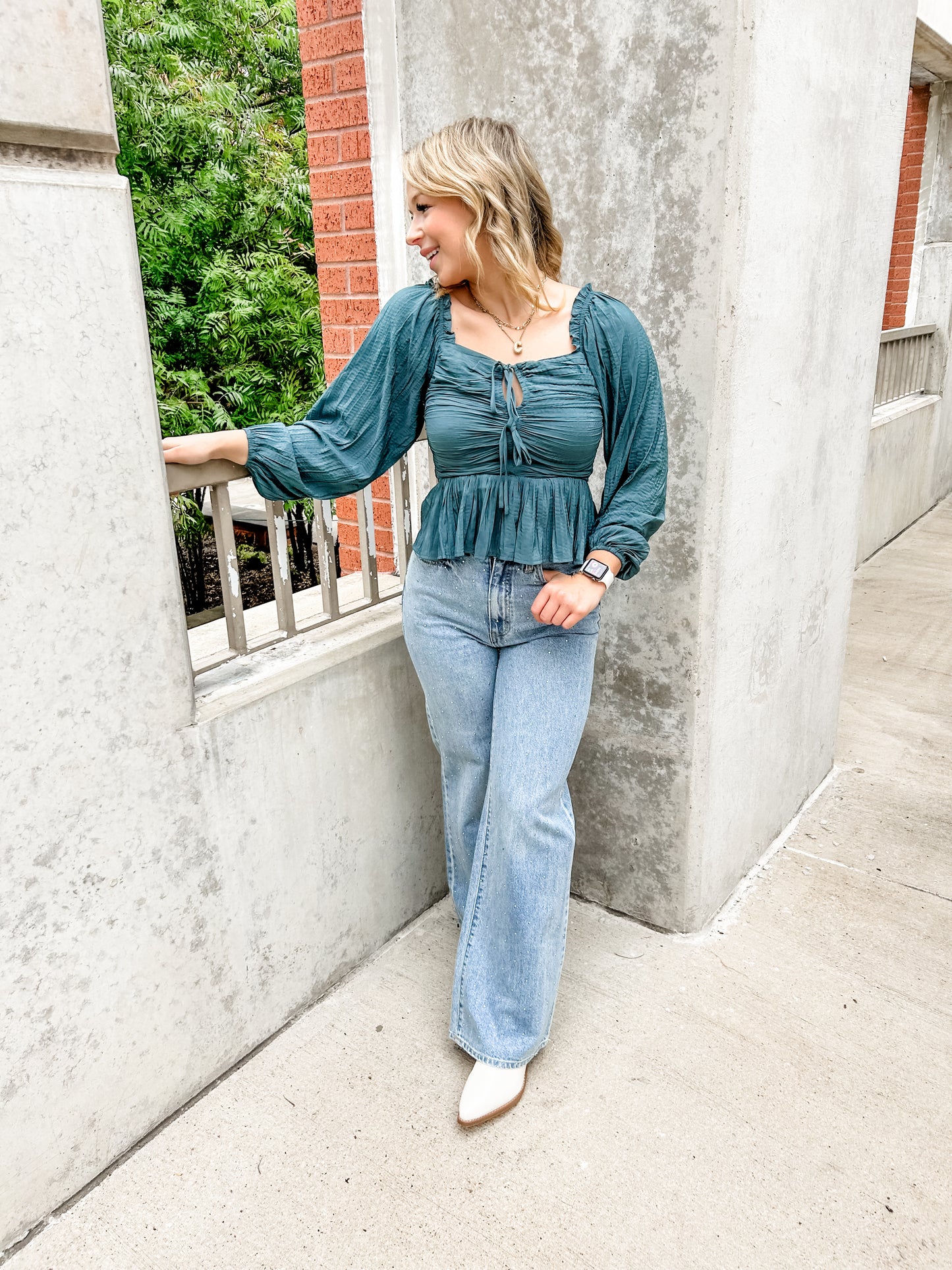 Flirty Teal Top