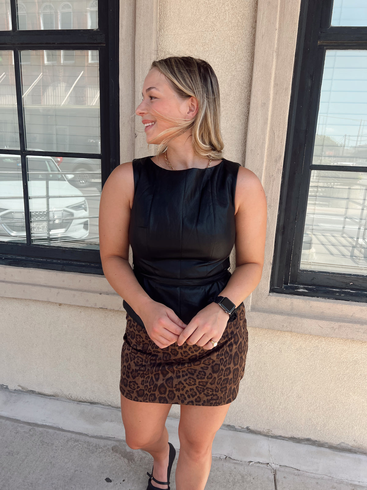 Leopard mini skirt