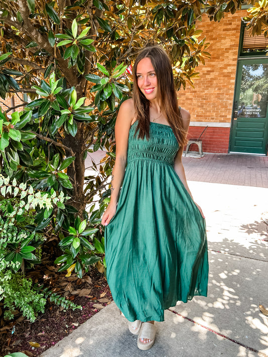 Emerald Bliss Midi Dress