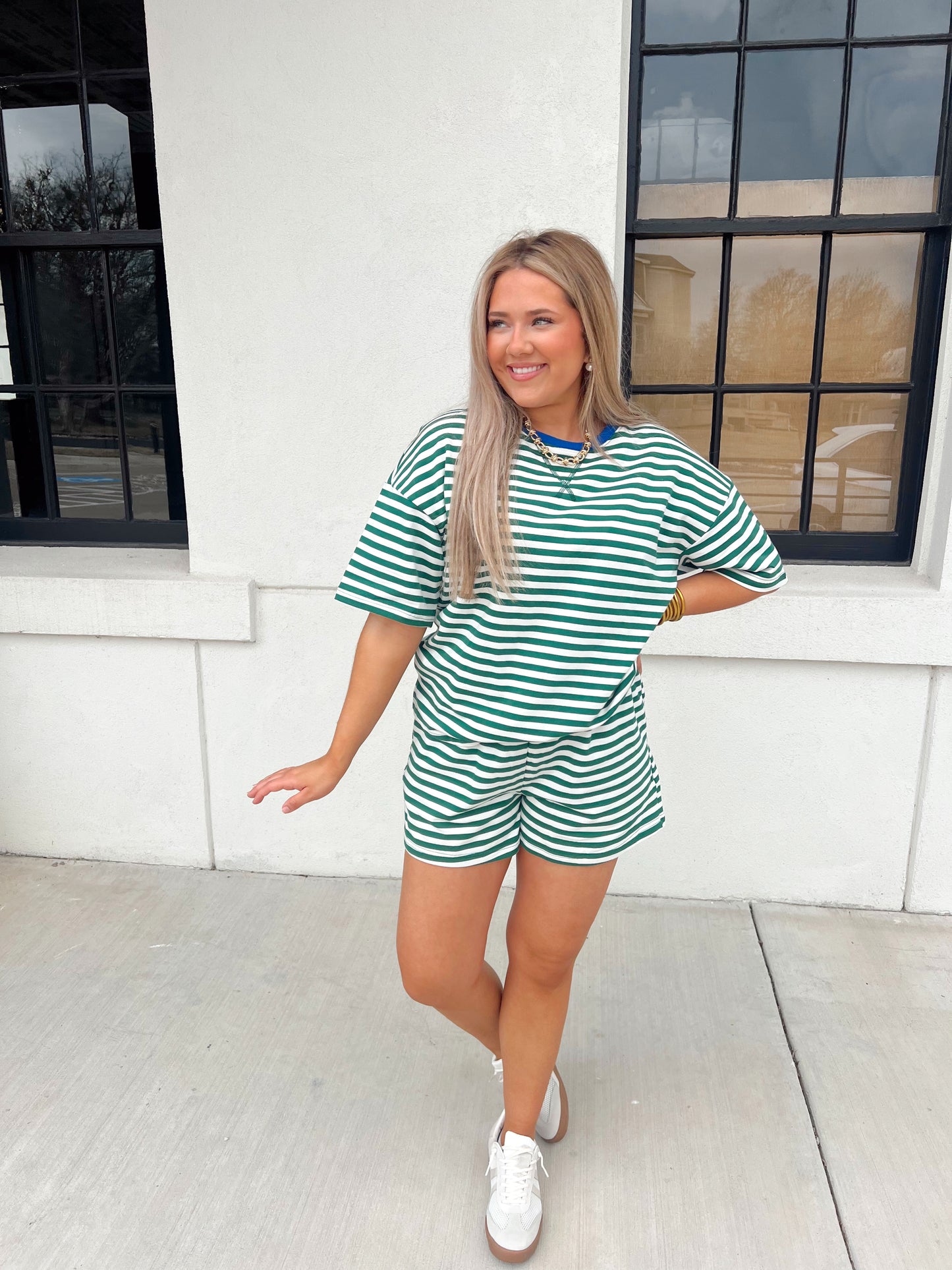 Mia striped short set