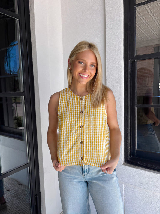 Sunrise Gingham Vest