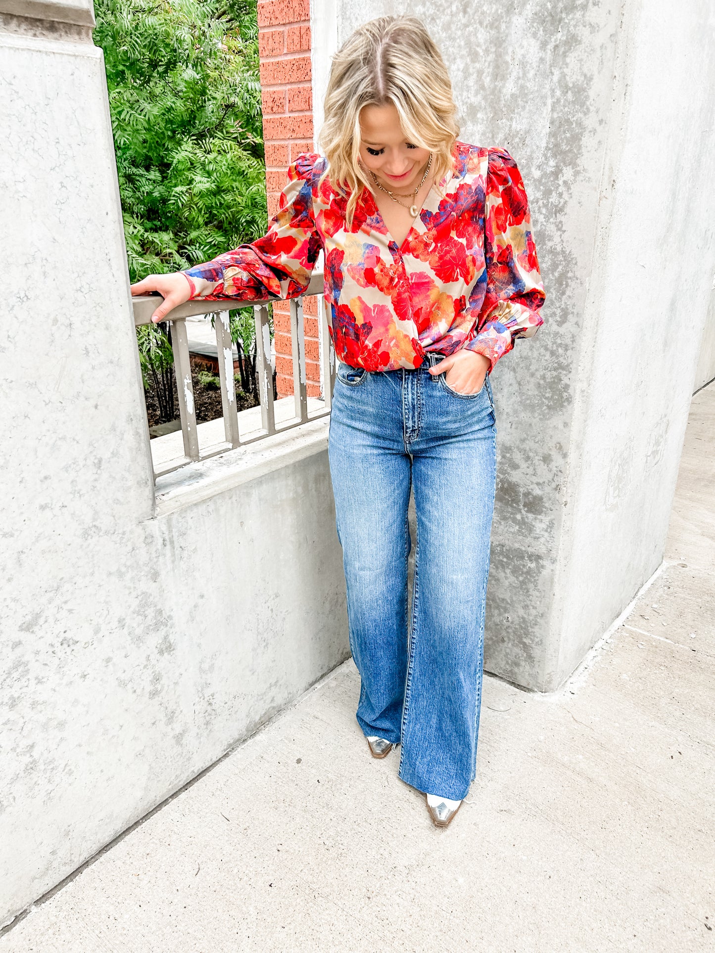 Red Multi Floral Bodysuit