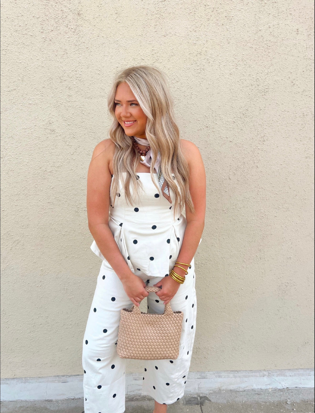 Dreamy Dot Strapless Top