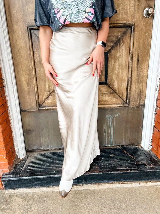 Champagne Sleek Maxi Skirt