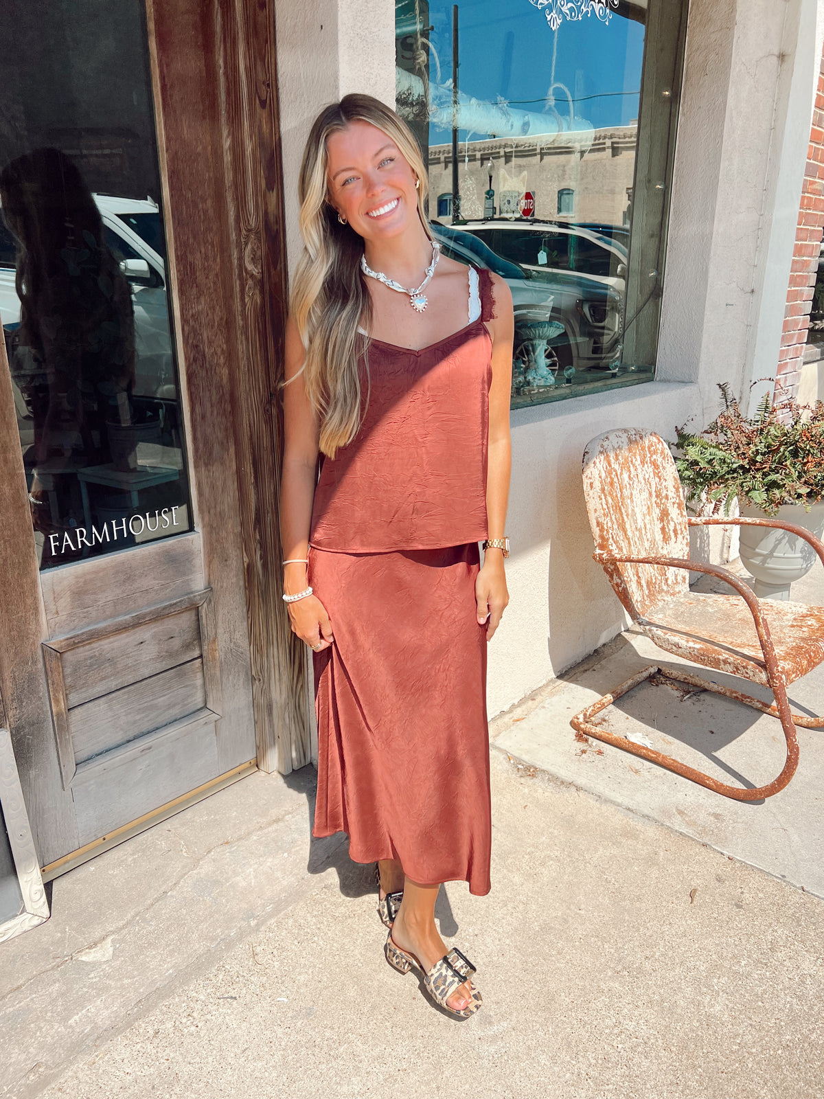Dark Wine Midi Skirt