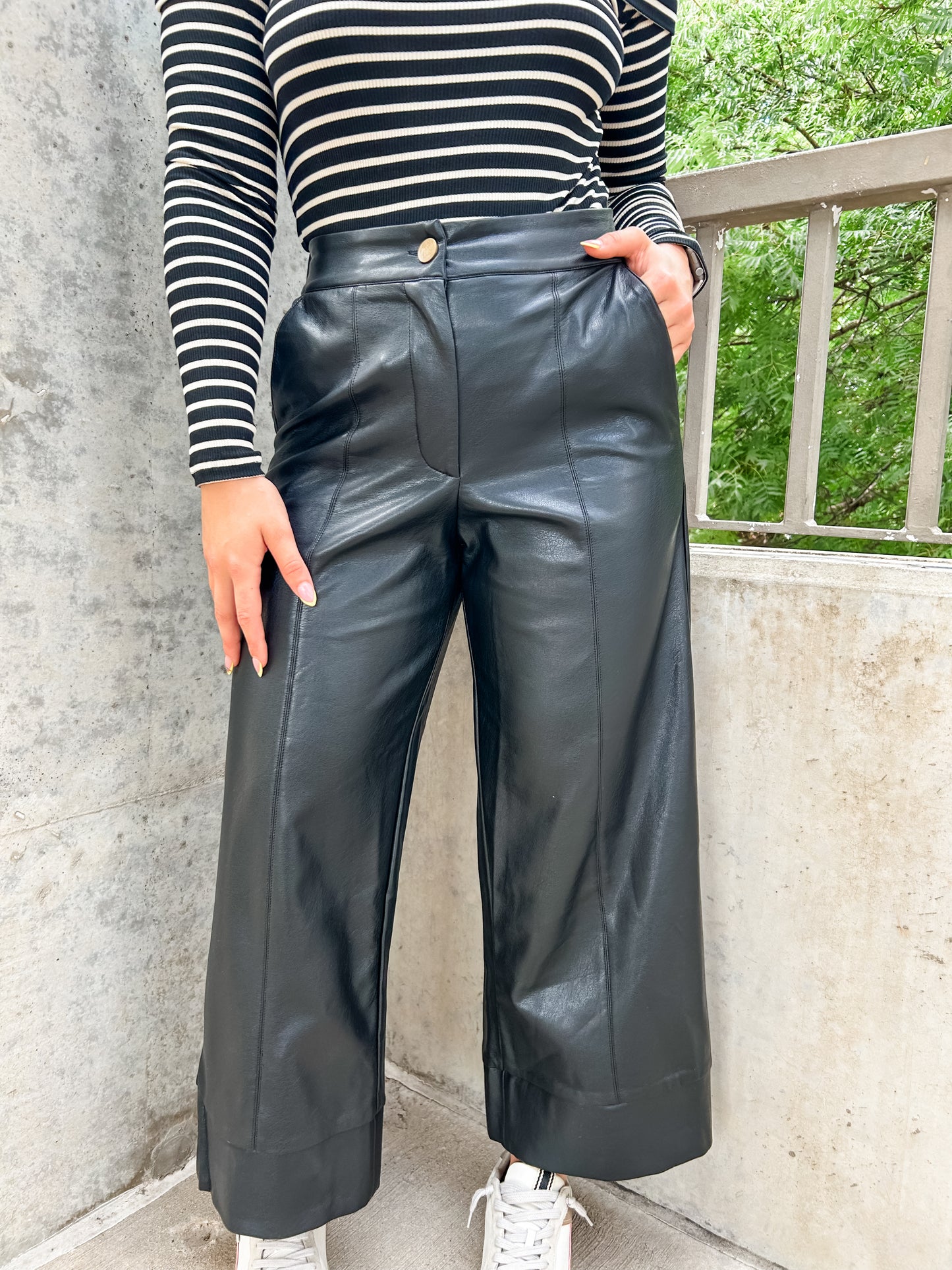 Downtown Black Leather Pant