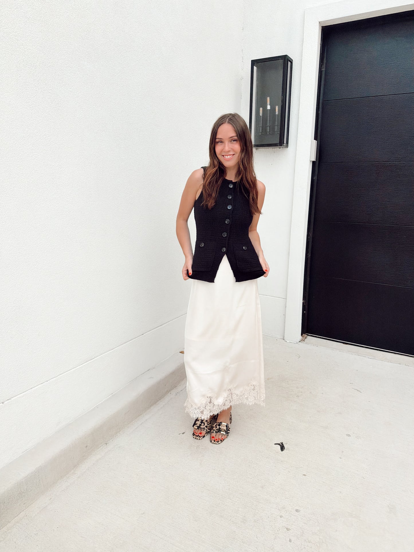 The Julie Knit Black Vest