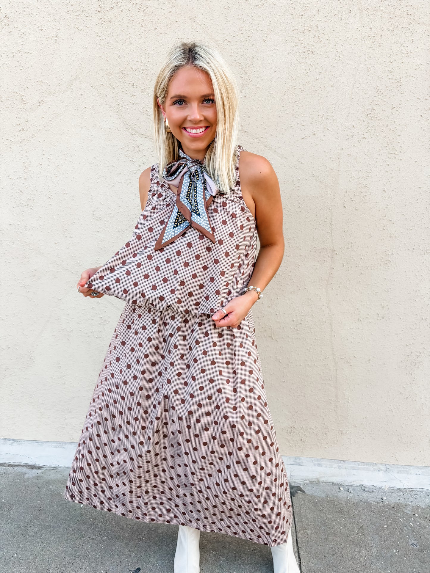 Mocha Cream Dot Top