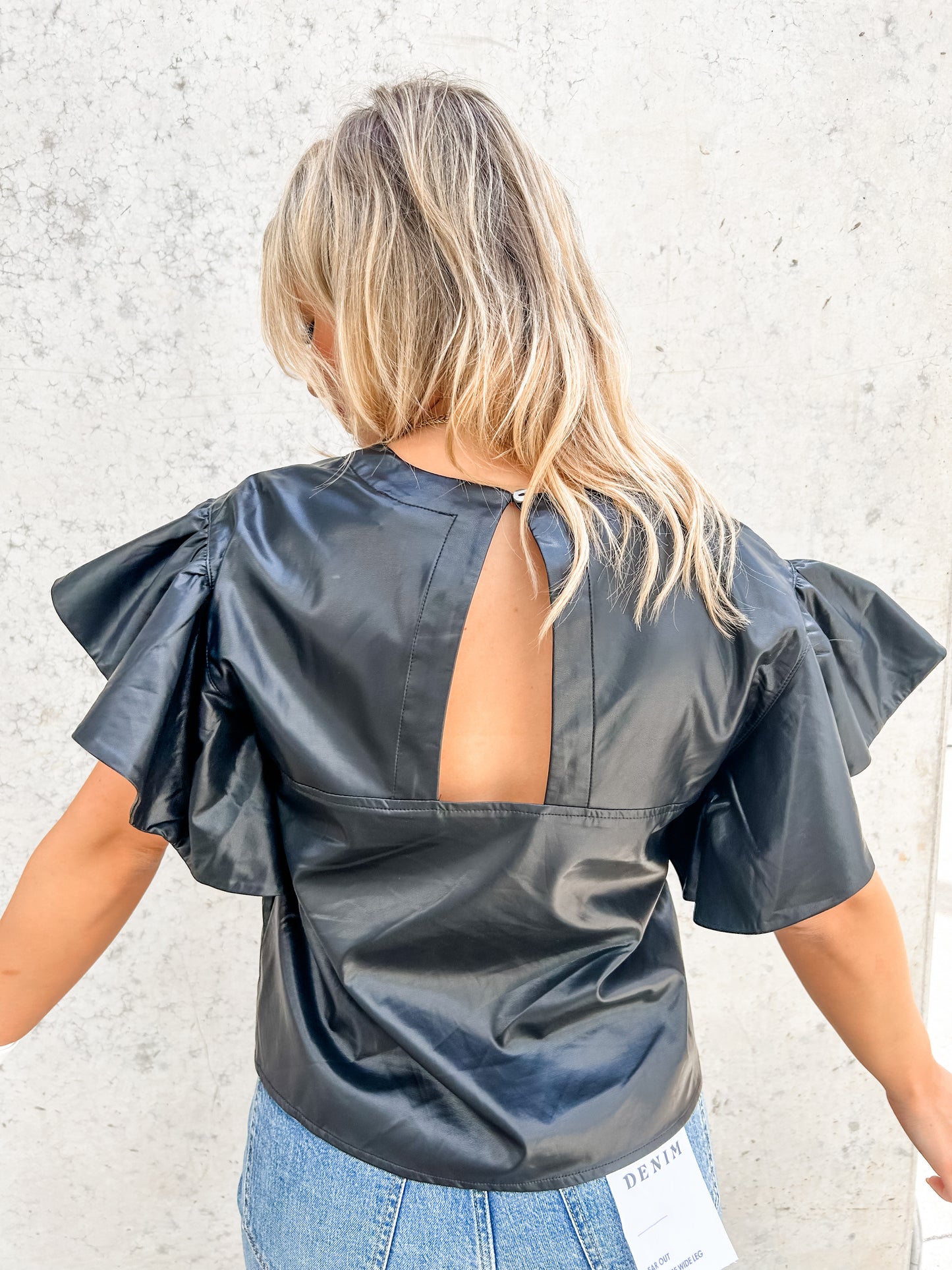 New Heights Black Leather Top