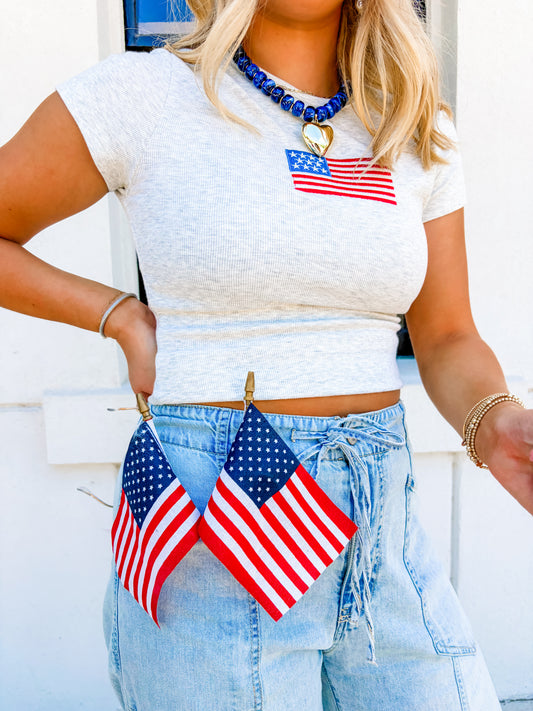 USA babe tee- gray