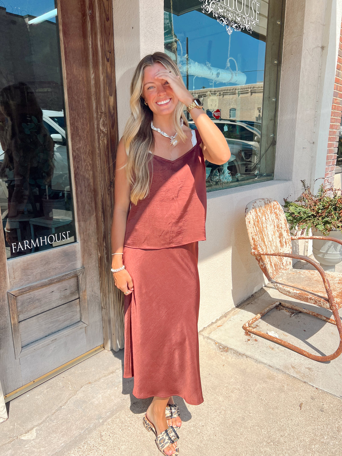 Dark Wine Midi Skirt