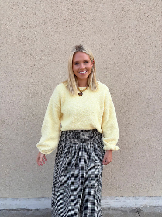 Lemon Chiffon Textured Sweater