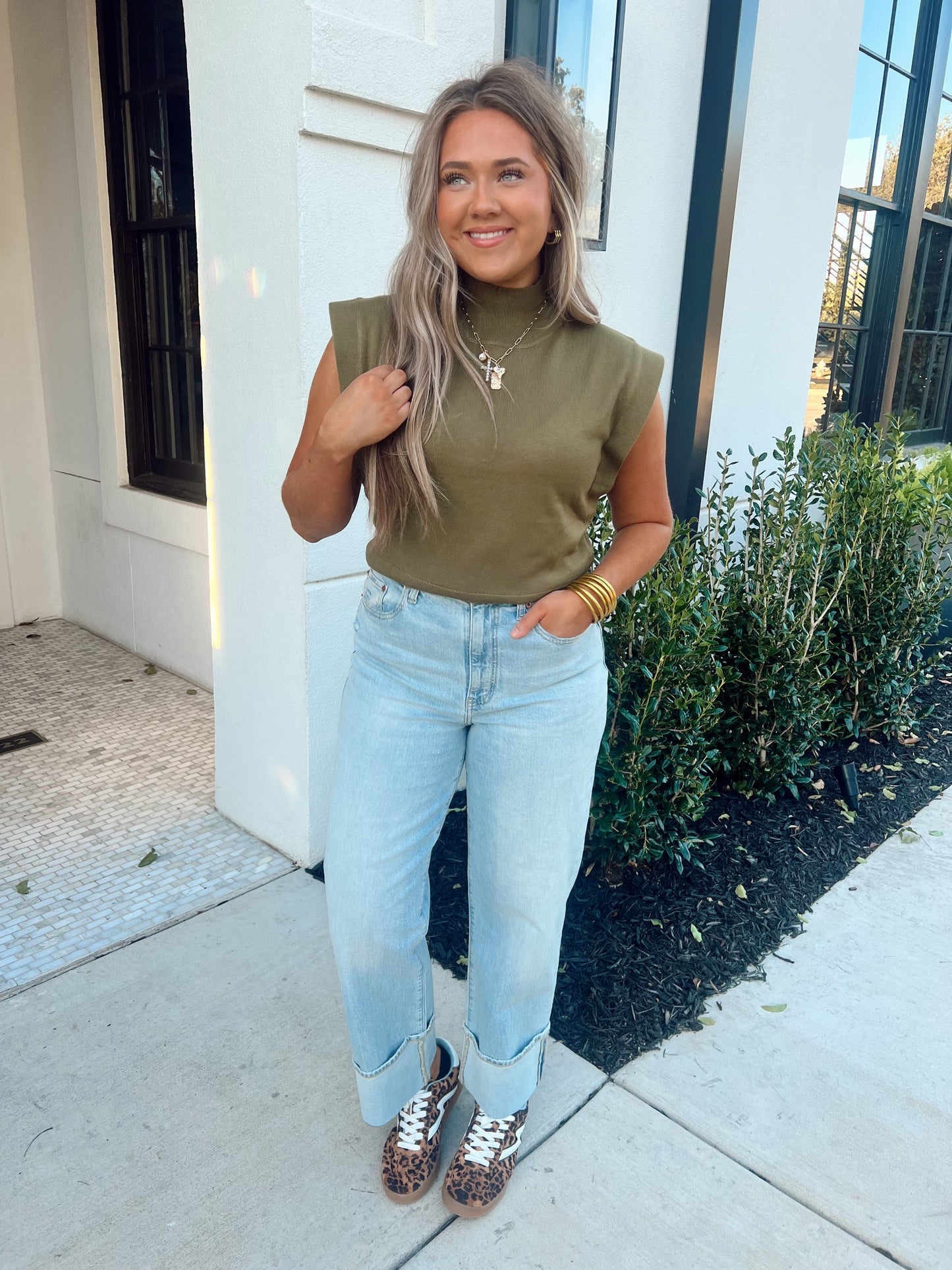 Emerson Mock Neck Olive