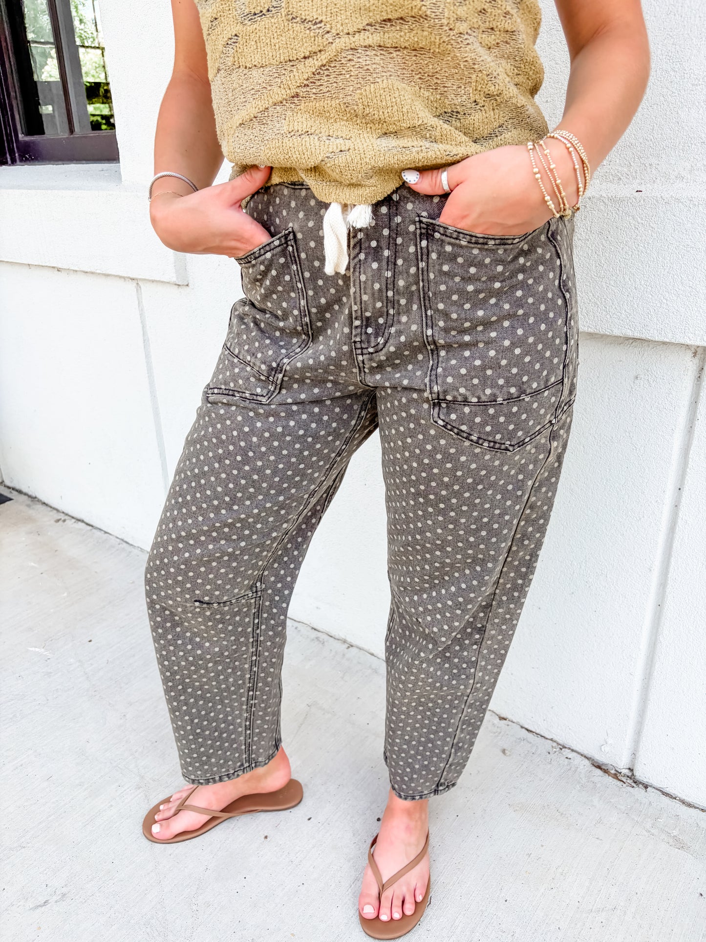 Polka Dot Barrel Pant