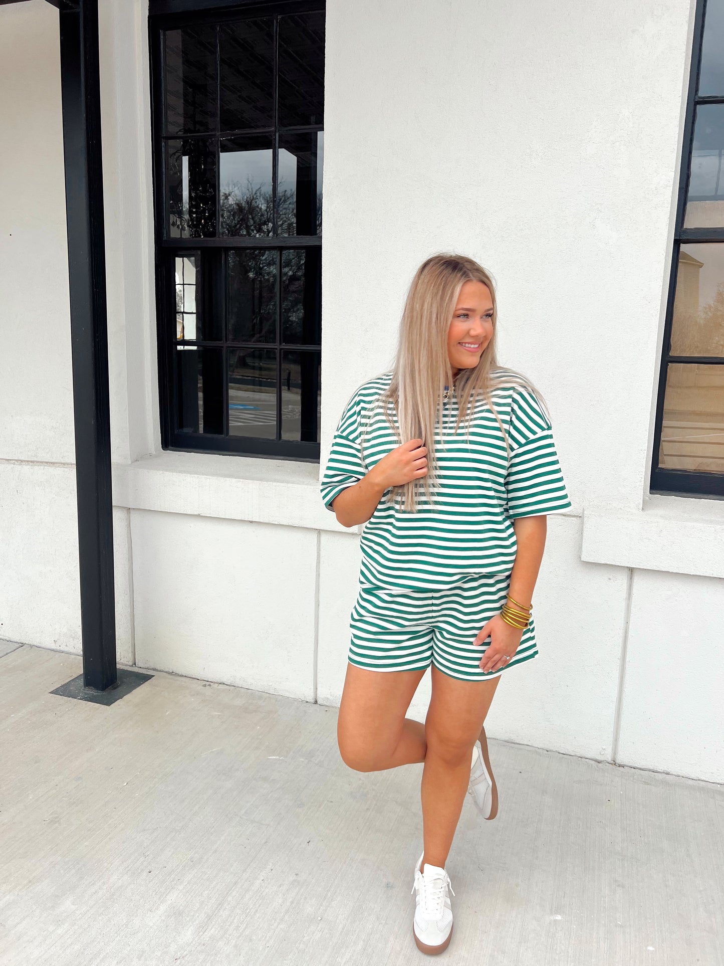 Mia striped short set