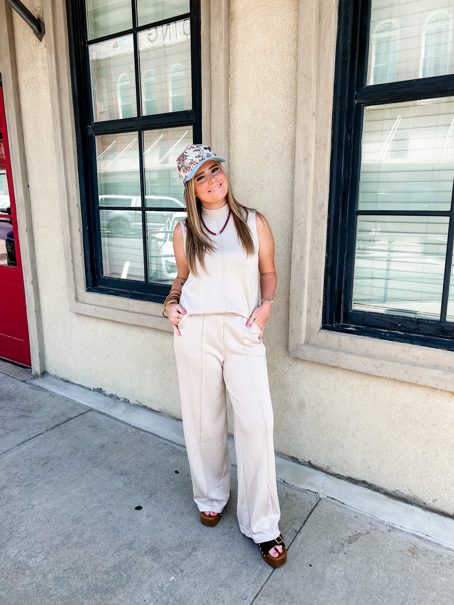 Almond Pleated Pants