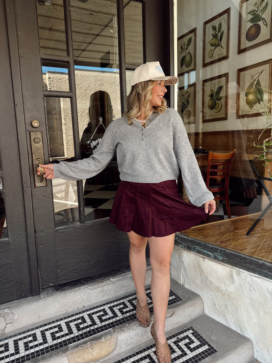 Z Supply Westmont Henley Sweater Grey