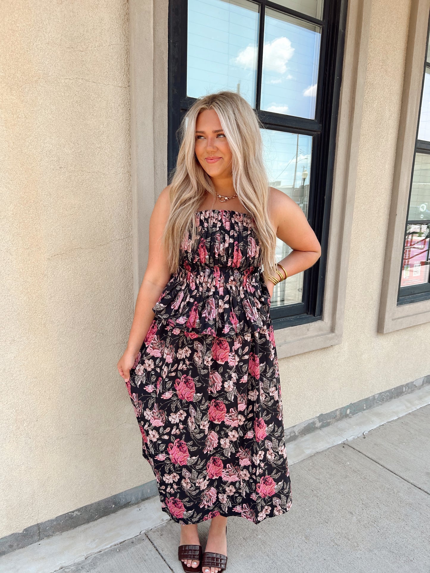 Midnight Bloom Floral Dress