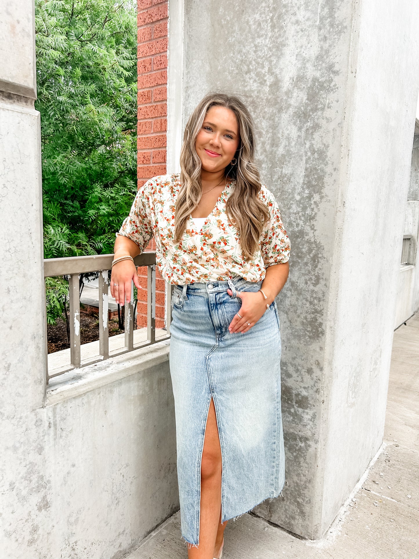 Cream Vintage Floral Bodysuit