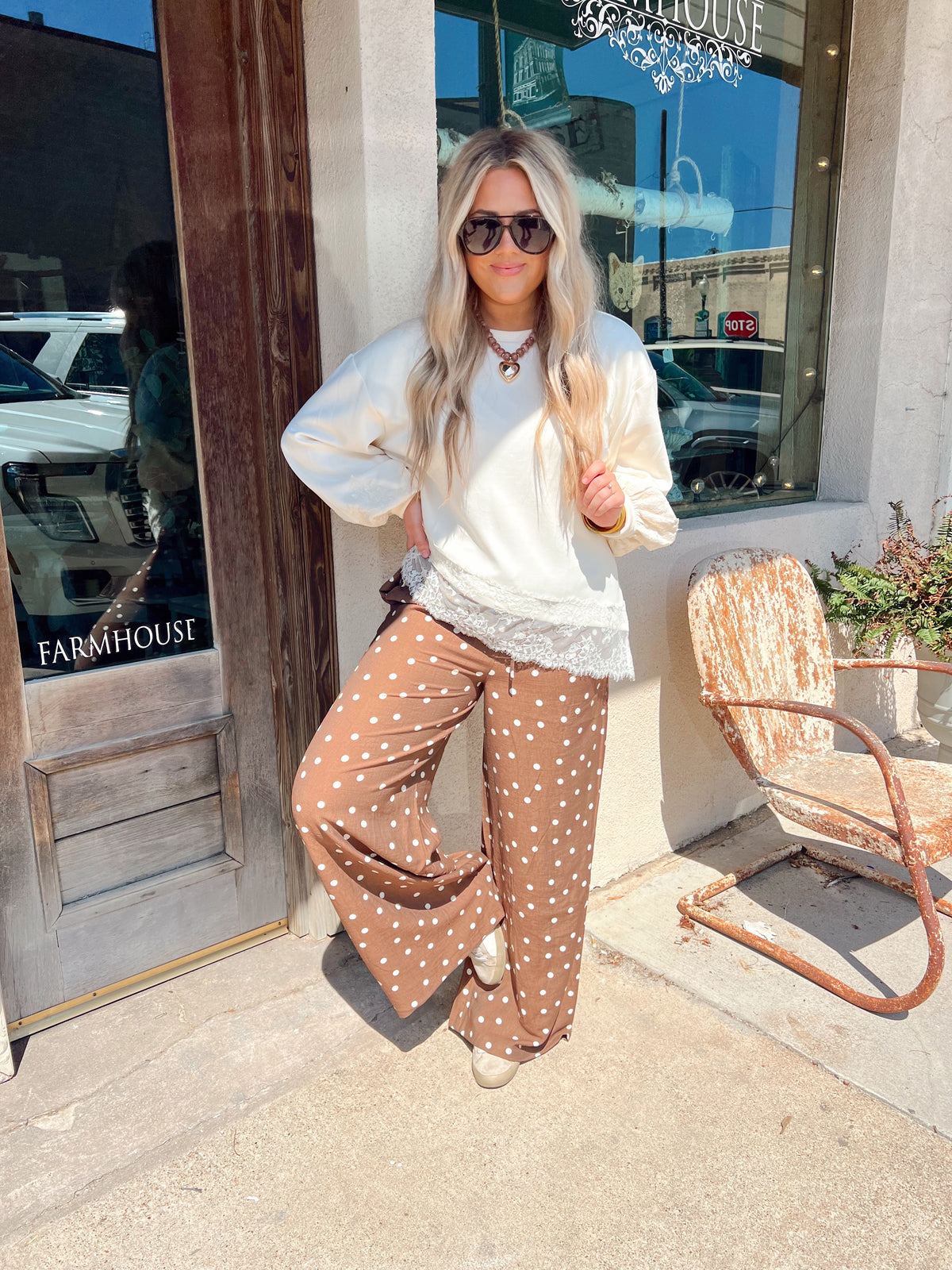 Mocha Cream Dot Pants