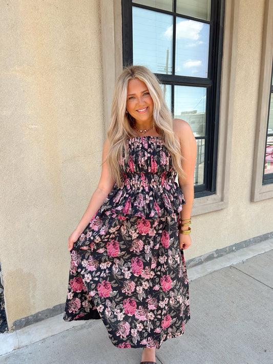 Midnight Bloom Floral Dress