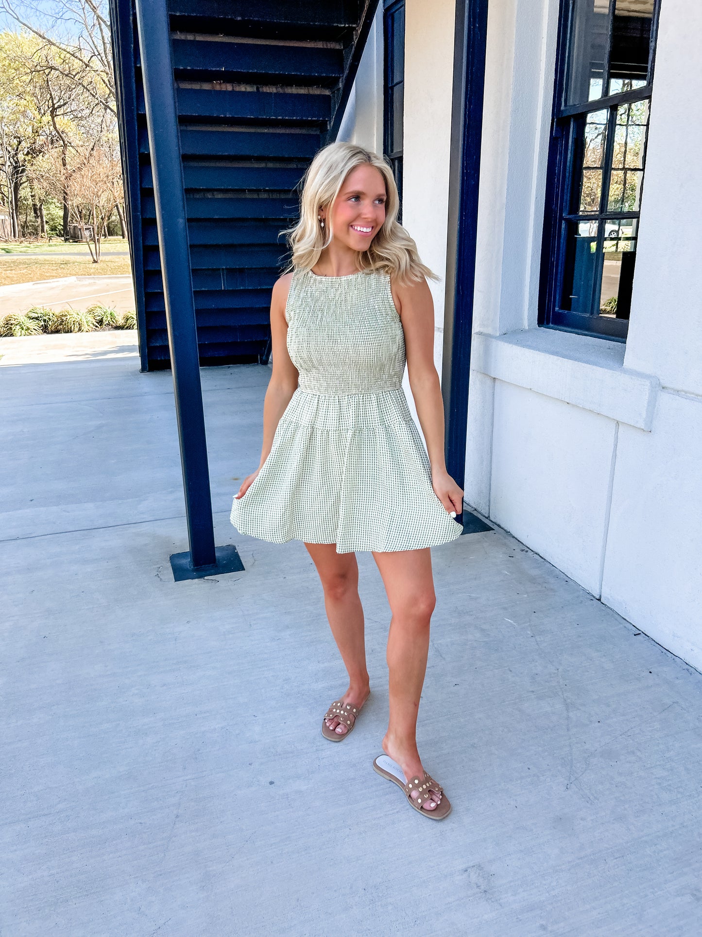Lush Gingham Mini Dress