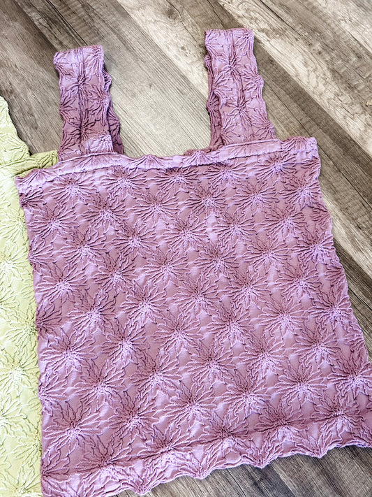 Floral Embossed Tank Lilac