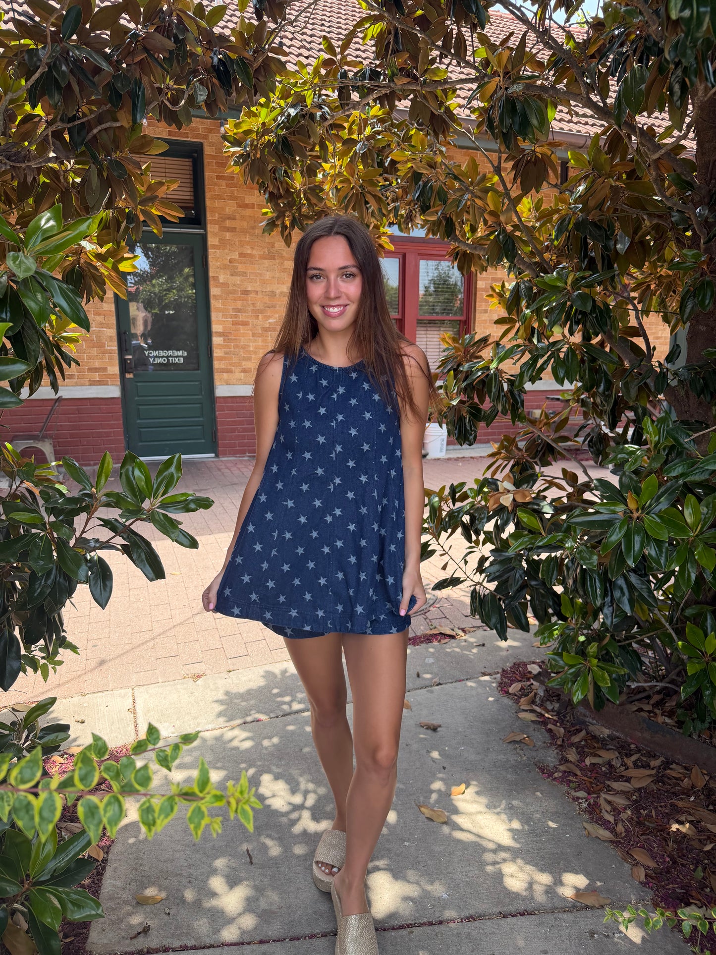 Count The Stars Denim Short Set