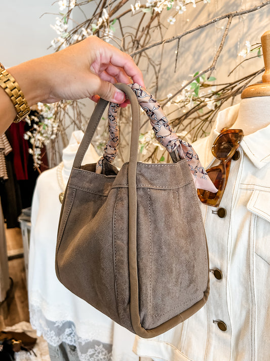 Gianna Suede Bag Taupe