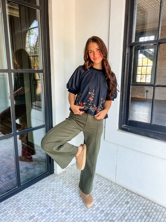 Embroidered Love Top