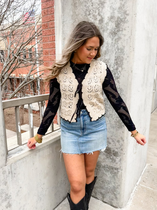 Naturally You Scallop Sweater