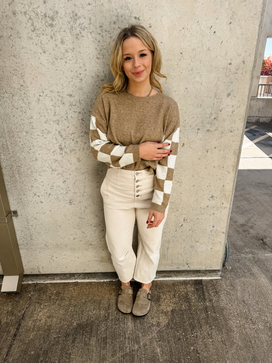 Check In Taupe Sweater