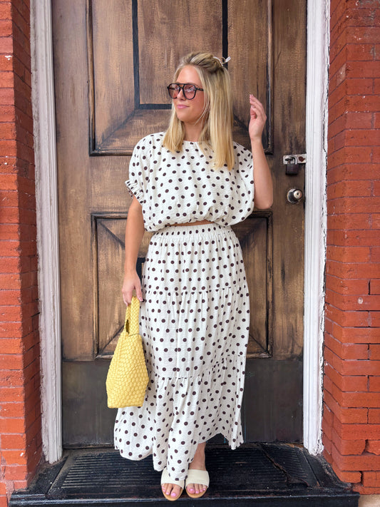 Polka Dot Tiered Skirt