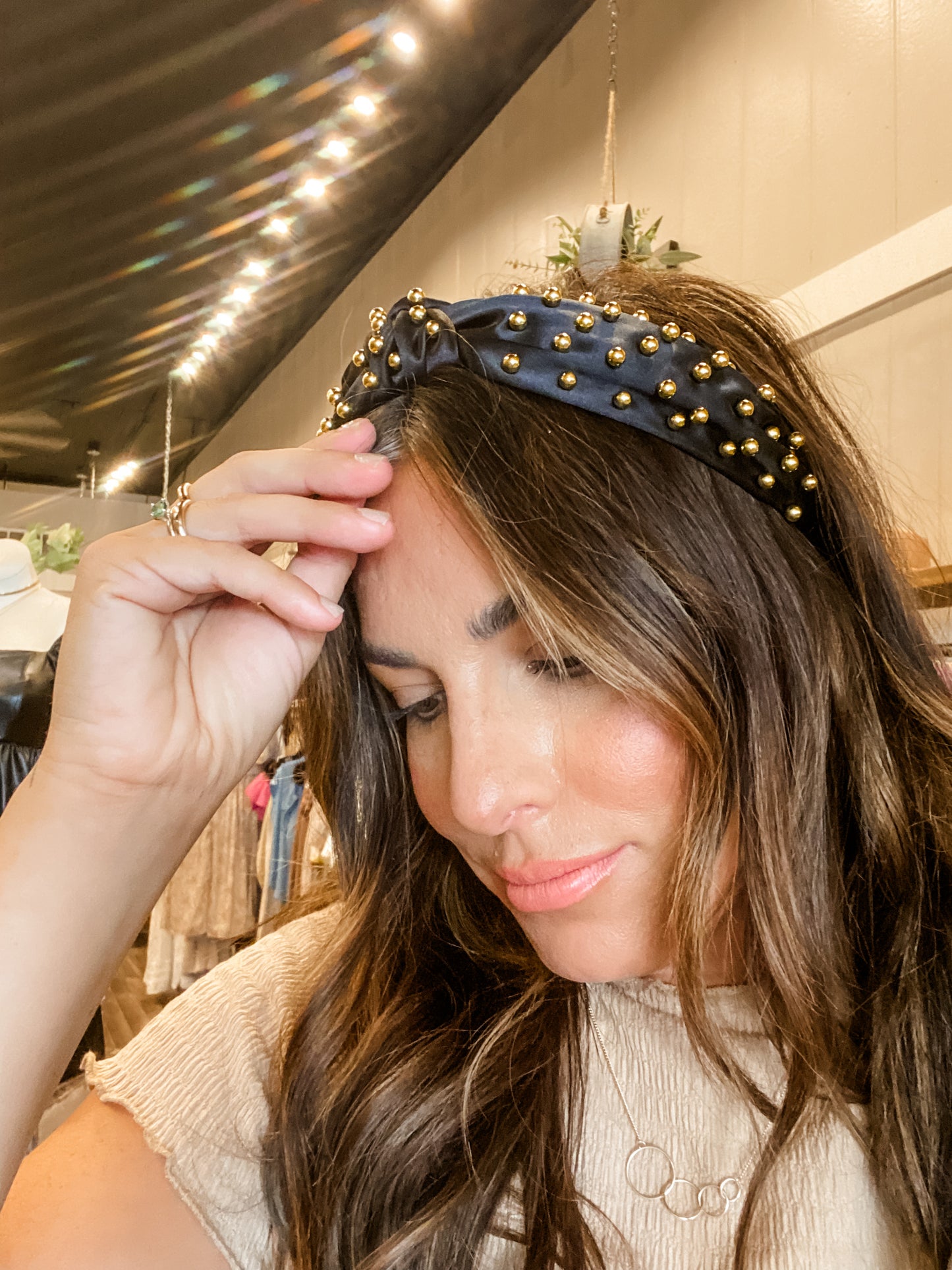 Black Beaded Headband