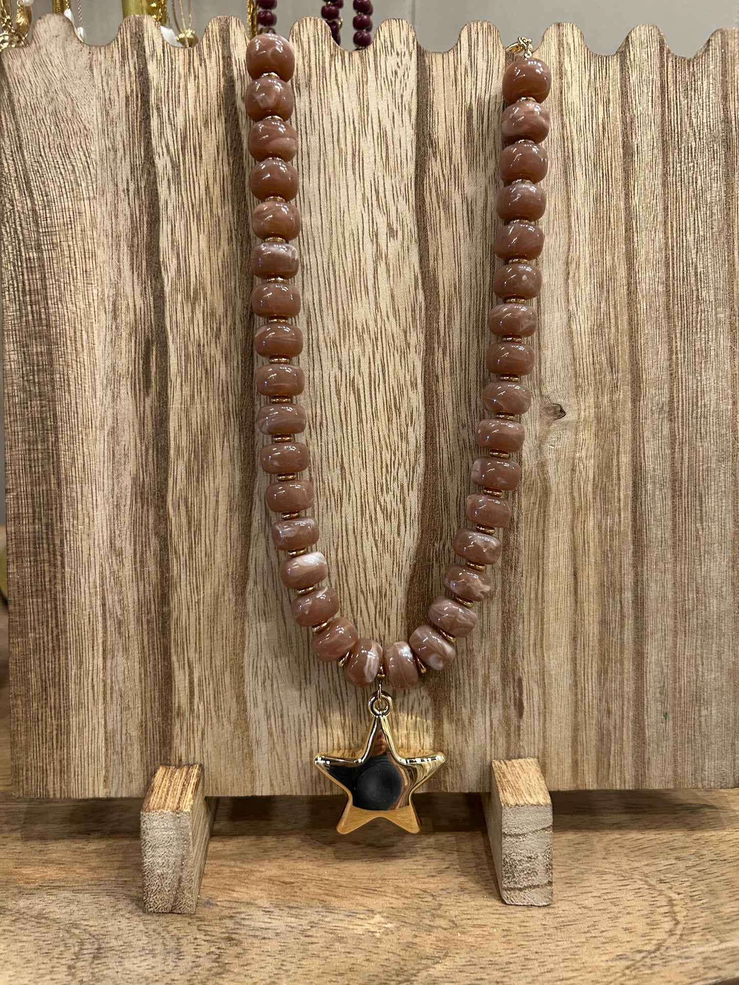 Chunky Beaded Star Necklace