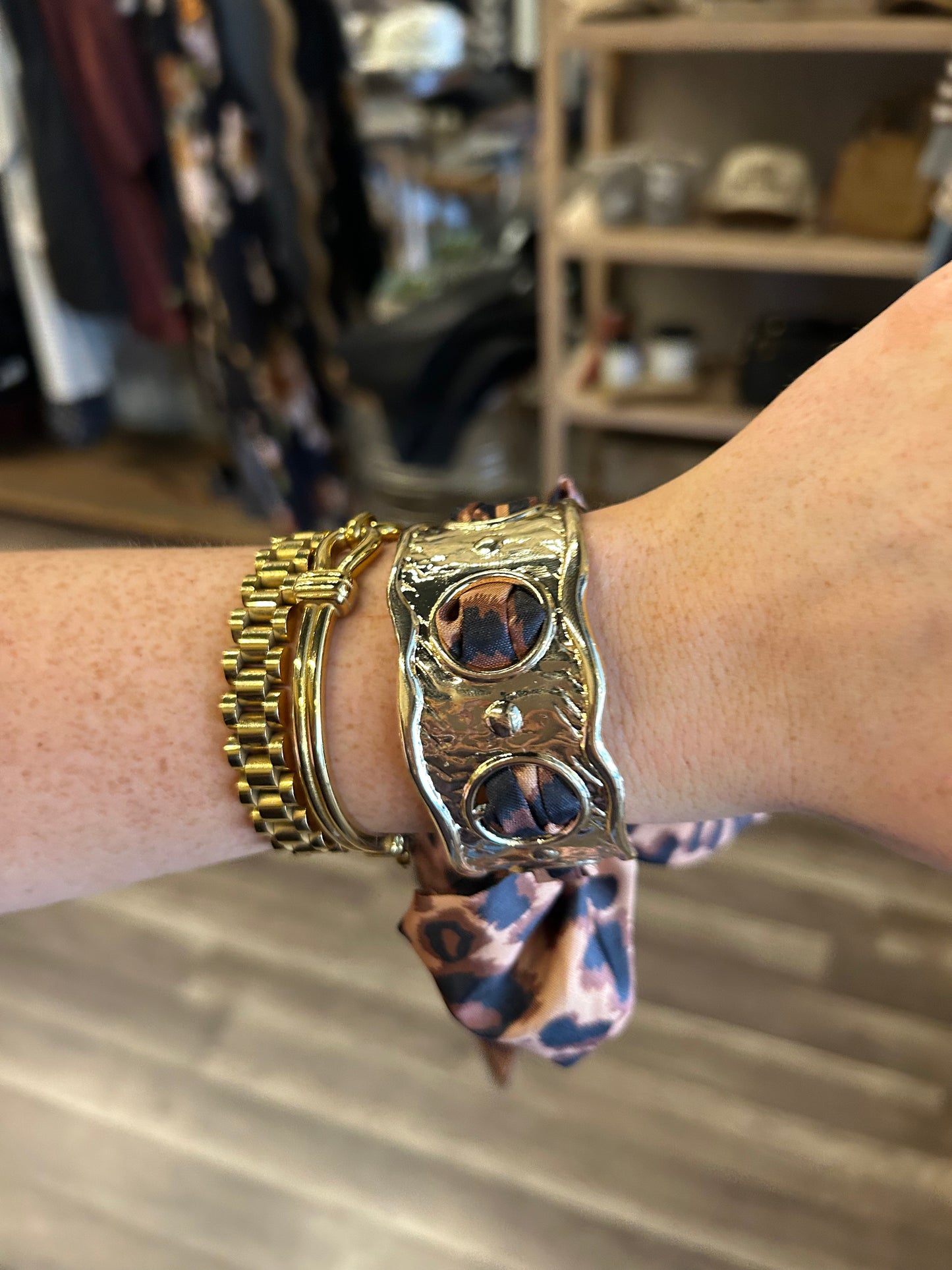 Leopard Scarf Cuff Bracelet
