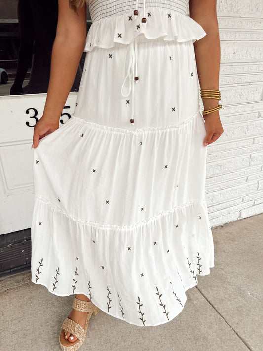 Olive Vine Tiered Skirt