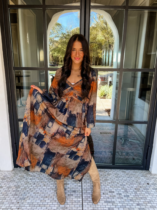 Ember Glow Maxi Dress