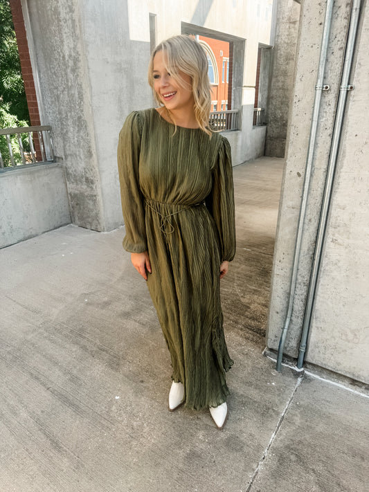 Poetic Green Cut Out Maxi