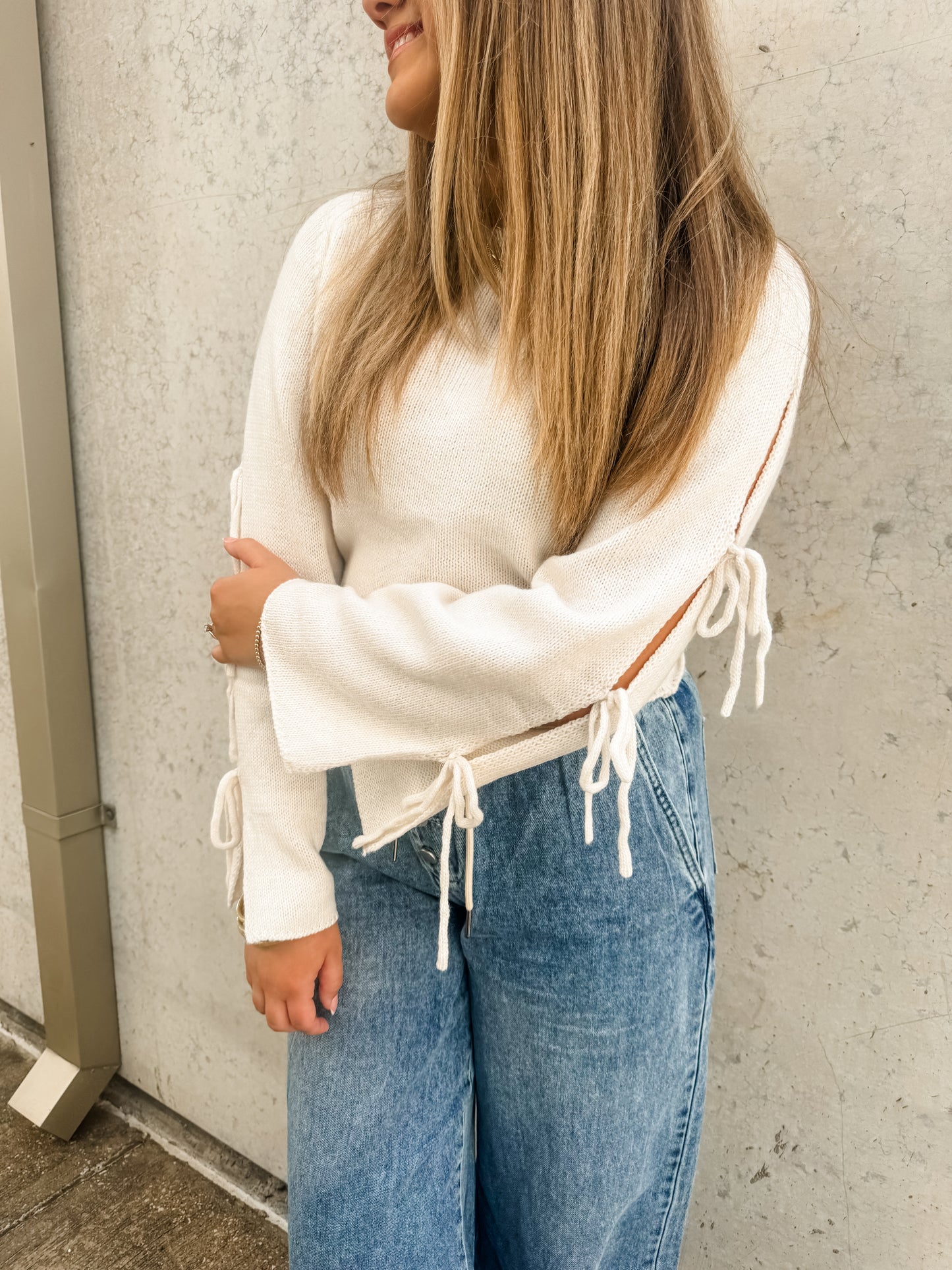 Keeping It Tied Sweater Ivory