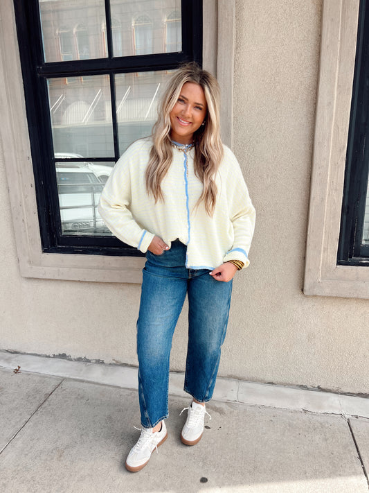 Jess Striped Cardigan Yellow
